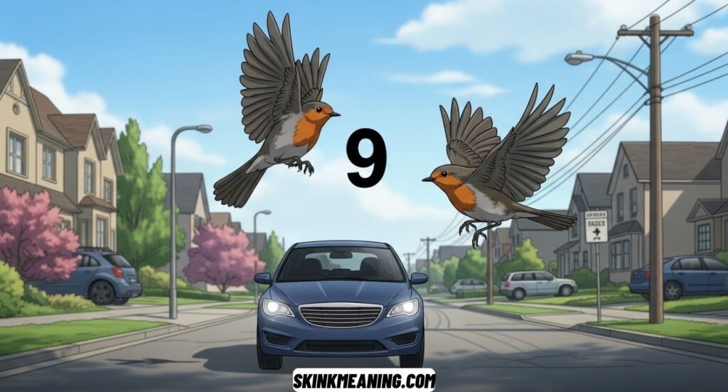 Birds Flying In Front Of Your Car While